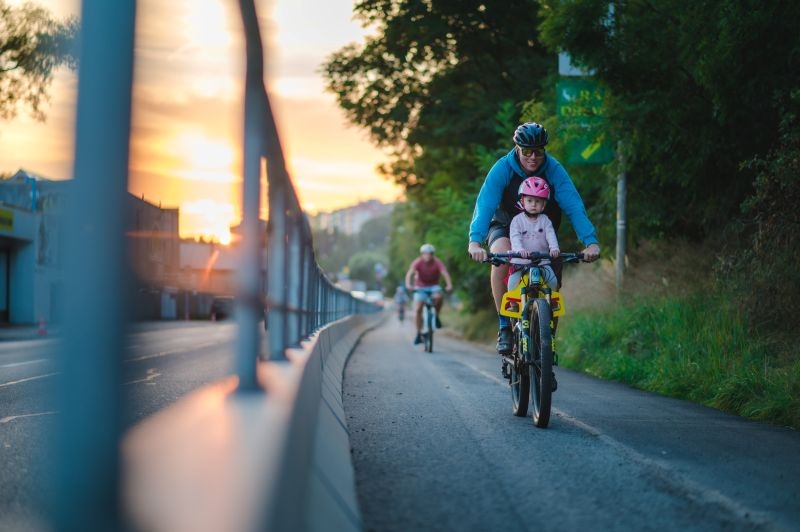 Třebíč ze sedla kola