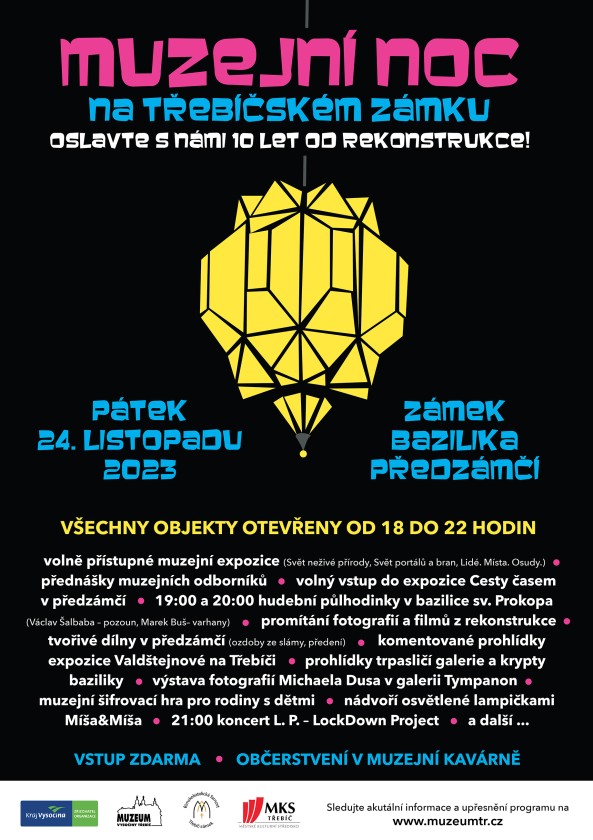 MUZEJNÍ NOC NA TŘEBÍČSKÉM ZÁMKU
