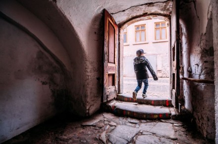 Otevřené dvorky a domy v židovské čtvrti v Třebíči